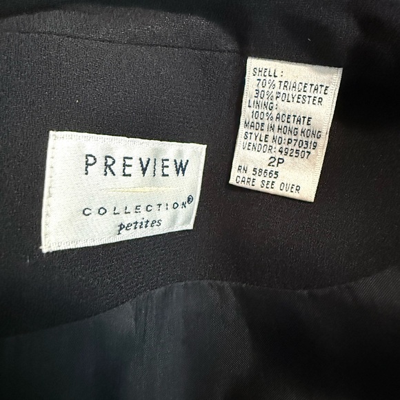 Black Power Suit 3-Piece Set Petite Blazer Skirt Pants | size 2p - Picture 6 of 6